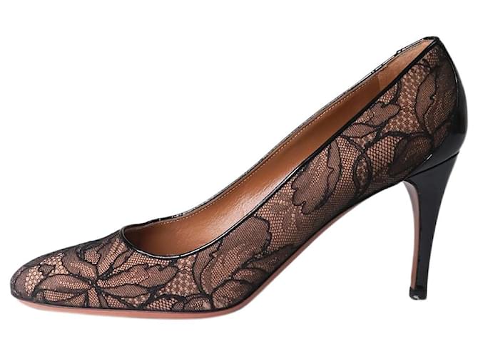 Alaïa Black lace-overlay heels - size EU 38.5 Leather  ref.1306611