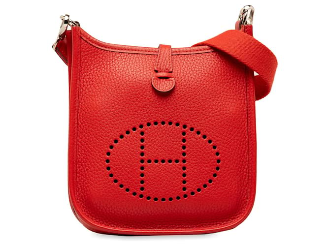 Hermès Red Clemence Evelyne TPM Leather Pony-style calfskin  ref.1306666