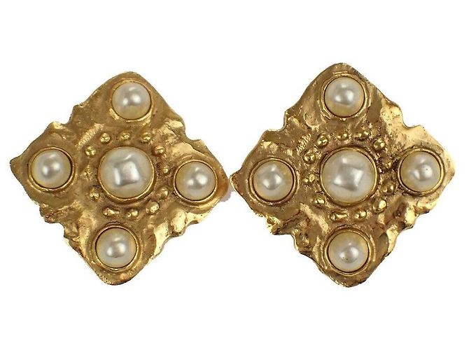Timeless Collar de perlas de imitación Chanel Dorado