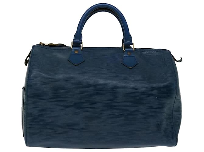 Louis Vuitton Speedy 30 Azul Couro  ref.1306747