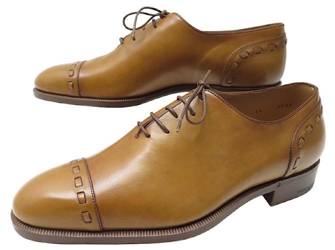 NEW BERLUTI SHOES 5 carnations 6.5 40.5 CAMEL SHOES LEATHER BROOFHOES  ref.1306800