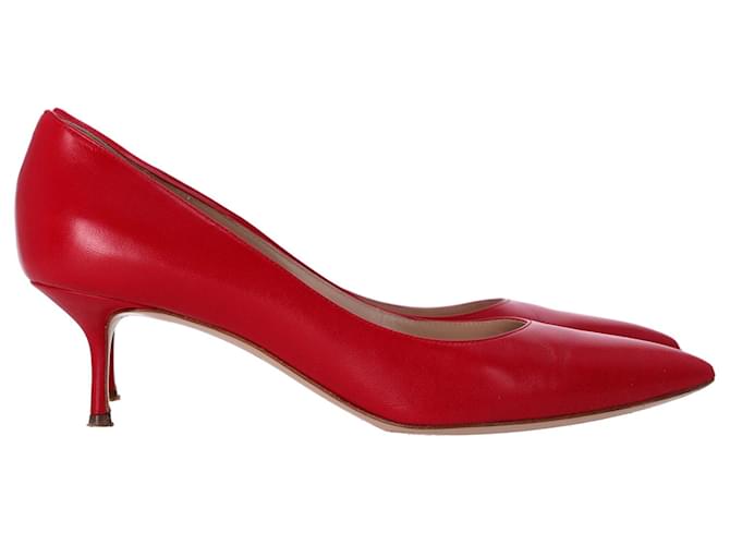 Casadei Low Heel Pumps in Red Leather  ref.1306823