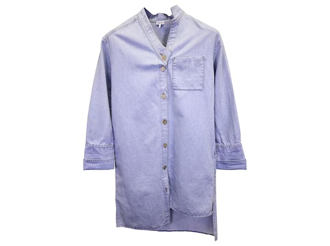 Loewe Asymmetric Shirt Dress in Blue Cotton Denim  ref.1306830