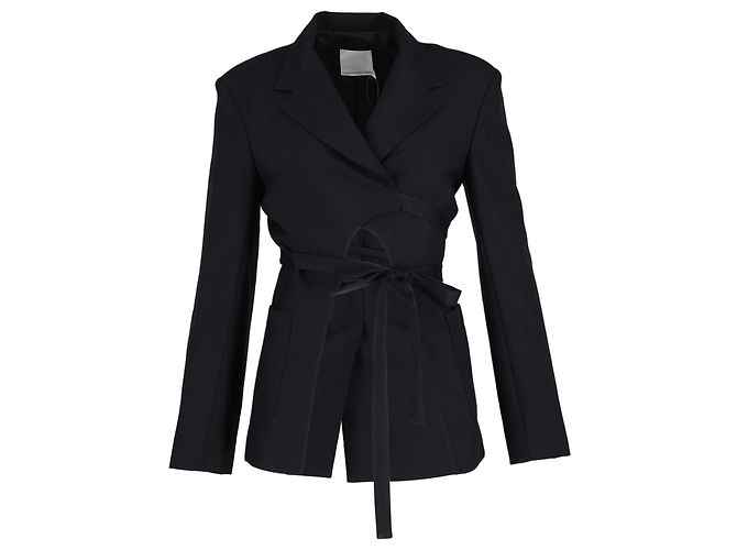 Autre Marque Christopher Esber-Blazer mit Taillenbund aus schwarzem Polyester