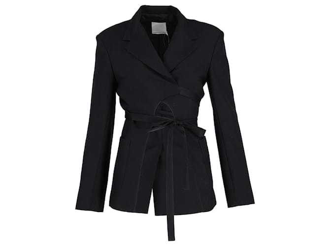 Autre Marque Christopher Esber Tie-Waist Blazer in Black Polyester  ref.1306841