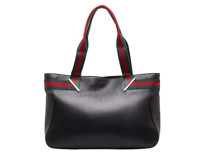 Gucci Web-Einkaufstasche aus Leder 73983  ref.1306866