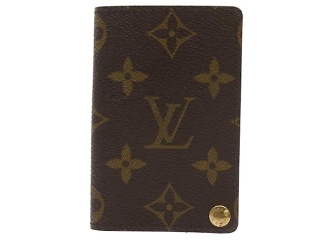 Louis Vuitton Porte carte crédit Pression Brown Cloth  ref.1306912