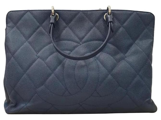 Chanel XL Soft Timeless CC Tote Blu scuro Pelle  ref.1306942