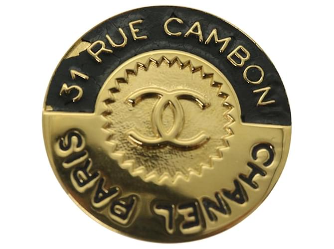 Chanel Cambon Dourado Metal  ref.1306949