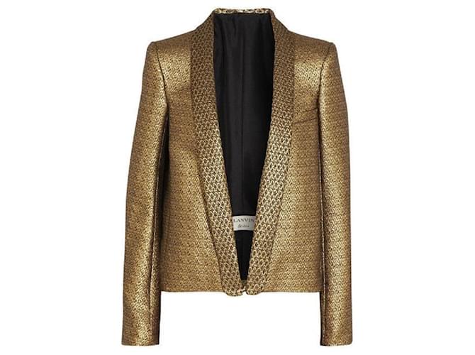 Lanvin gold jacquard jacket Golden Cotton  ref.1306981