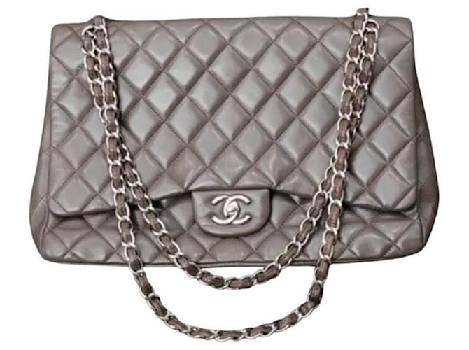 Chanel Brown Quilted Leather Jumbo Classic Single Flap Bag  ref.1306988