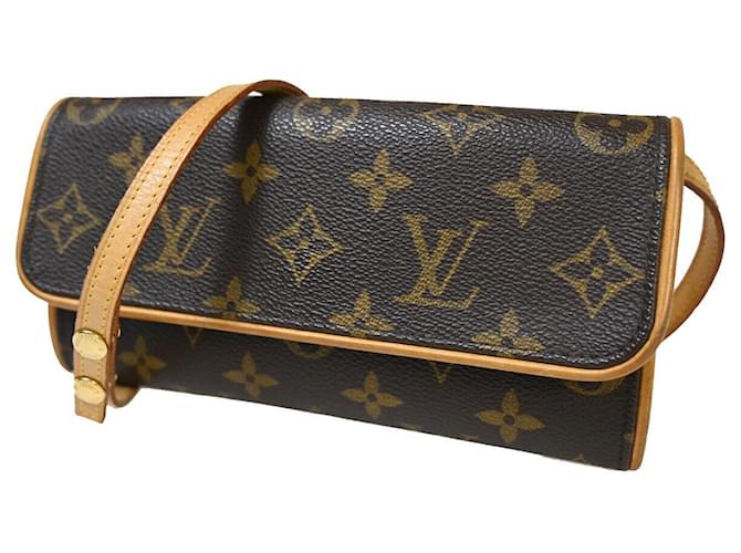 Louis Vuitton Pochette twin Brown Cloth  ref.1307079