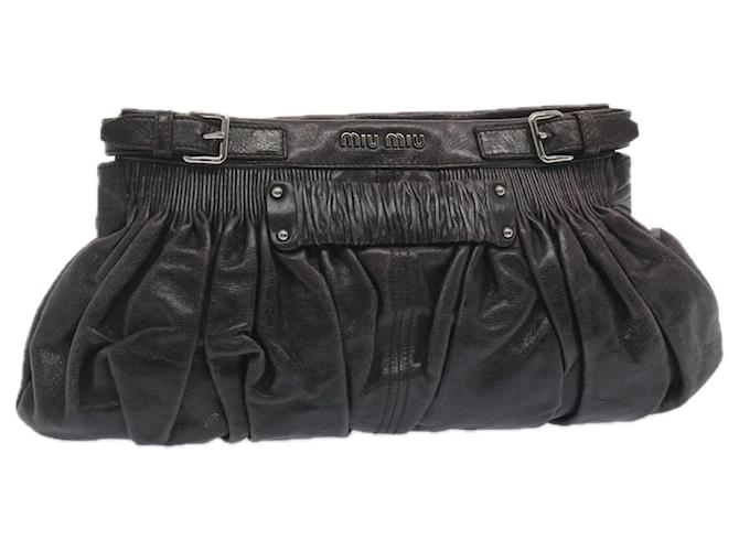 Miu Miu Clutch Bag Leather Purple Auth bs11183  ref.1307080