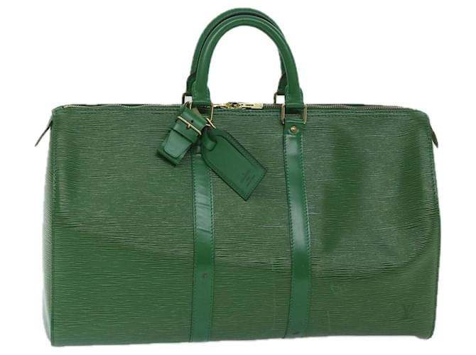 Louis Vuitton Epi Keepall 45 Boston Bag Green M42974 Autenticação de LV 67346 Verde Couro  ref.1307096