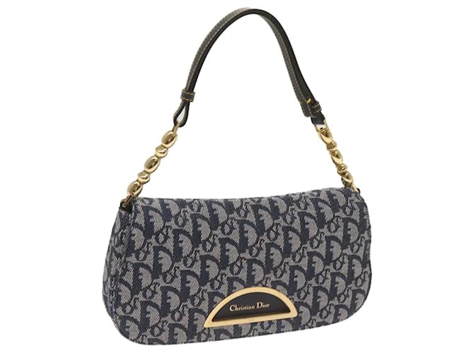 Christian Dior Trotter Canvas Maris Pearl Shoulder Bag Navy Auth yk11226A Navy blue  ref.1307105