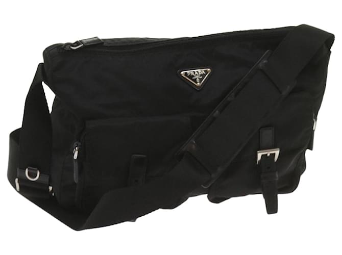 PRADA Shoulder Bag Nylon Black Auth ki4251  ref.1307129