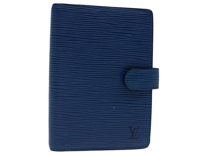 LOUIS VUITTON Epi Agenda PM Day Planner Cover Blue R20055 LV Auth 69157 Leather  ref.1307143