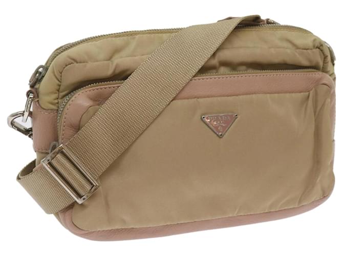 PRADA Shoulder Bag Nylon Beige Auth 68812  ref.1307160