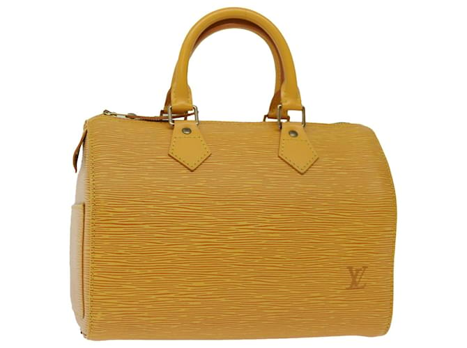 Louis Vuitton Epi Speedy 25 Bolsa de mão Tassili Yellow M43019 Autenticação de LV 68533 Couro  ref.1307167