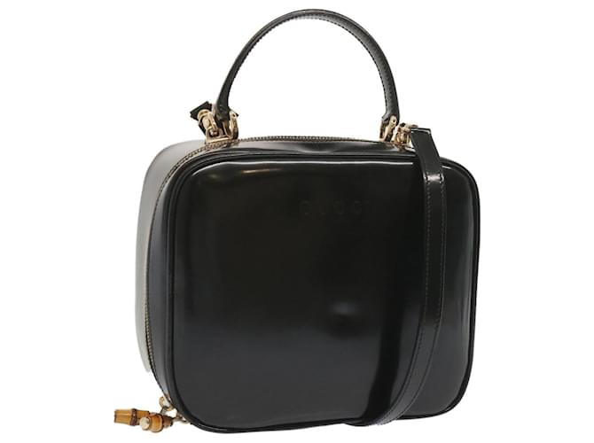 GUCCI Hand Bag Patent leather 2way Black Auth 68520  ref.1307186