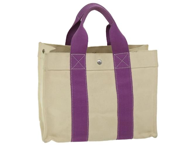 Hermès HERMES Bora Bora PM Tote Bag Canvas Beige Purple Auth bs12586 Cloth  ref.1307195