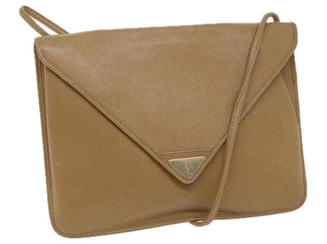 SAINT LAURENT Shoulder Bag Leather Beige Auth ar11525  ref.1307217