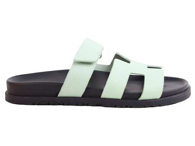Hermès Leather sandals Green  ref.1307249