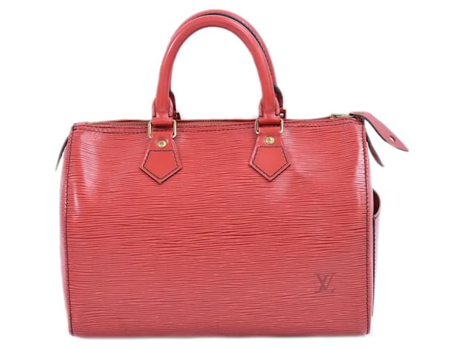 Louis Vuitton Speedy 25 Rosso Pelle  ref.1307327