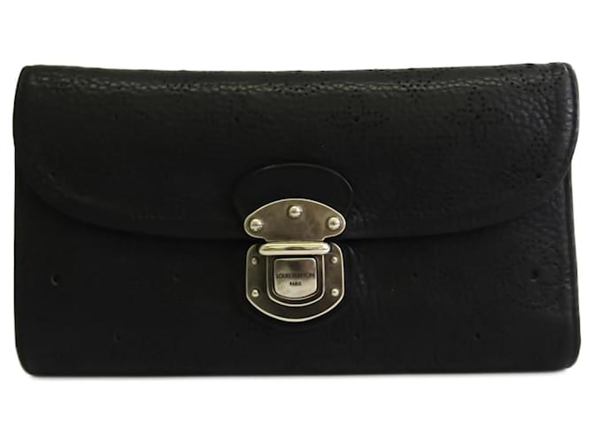 Louis Vuitton Portefeuille Amelia Black Leather  ref.1307410