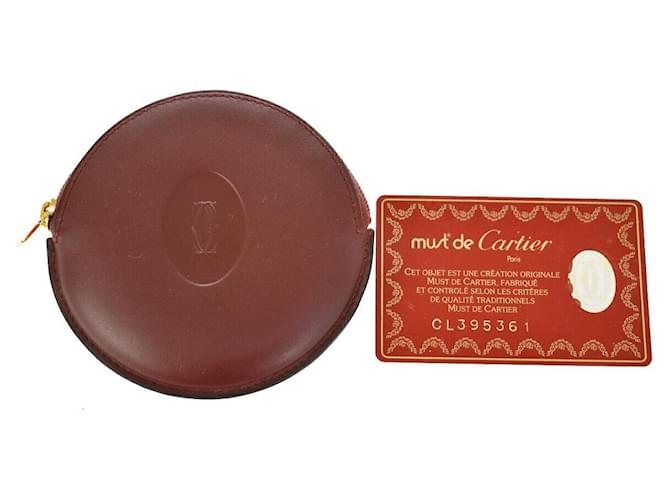 Cartier Must de Cartier Bordeaux Couro  ref.1307413