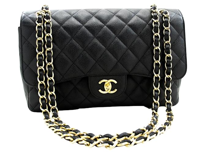Chanel lined Flap Black Leather  ref.1307462