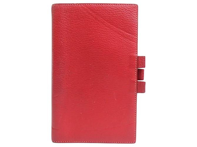 Hermès agenda cover Red Leather  ref.1307624