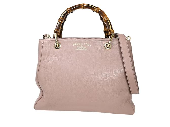 Gucci Bamboo Pink Leather  ref.1307966