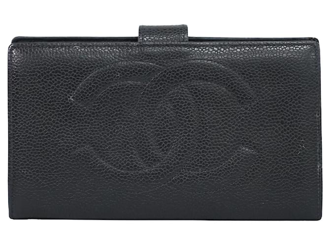Chanel Logo CC Black Leather  ref.1308009