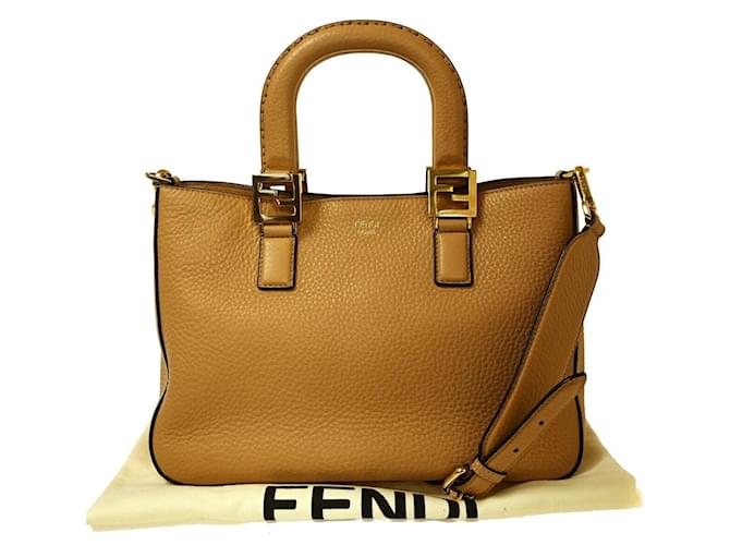 Fendi FF Beige Leather  ref.1308081