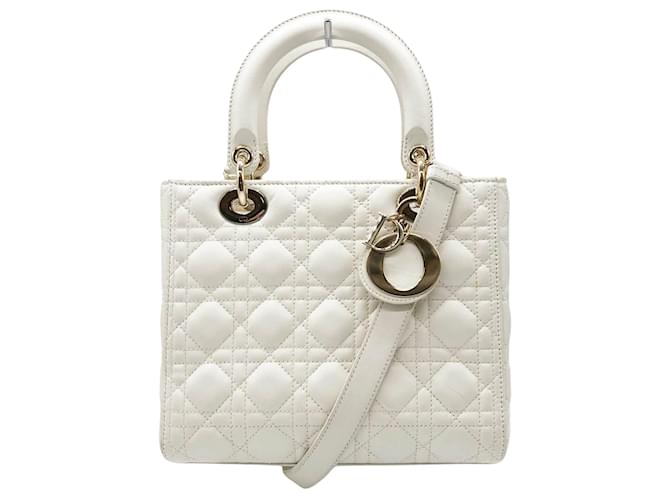 Dior Lady Dior White Leather  ref.1308153