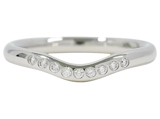 Tiffany & Co Curved band Silvery Platinum  ref.1308188