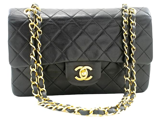 Chanel lined Flap Black Leather  ref.1308358