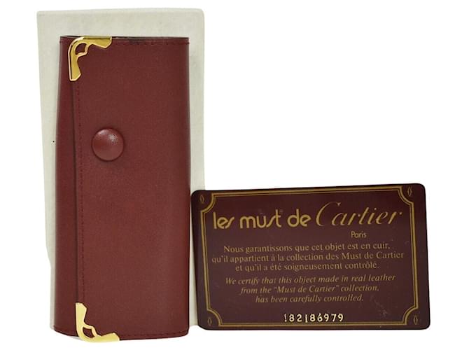 Cartier Must de Cartier Bordeaux Couro  ref.1308410