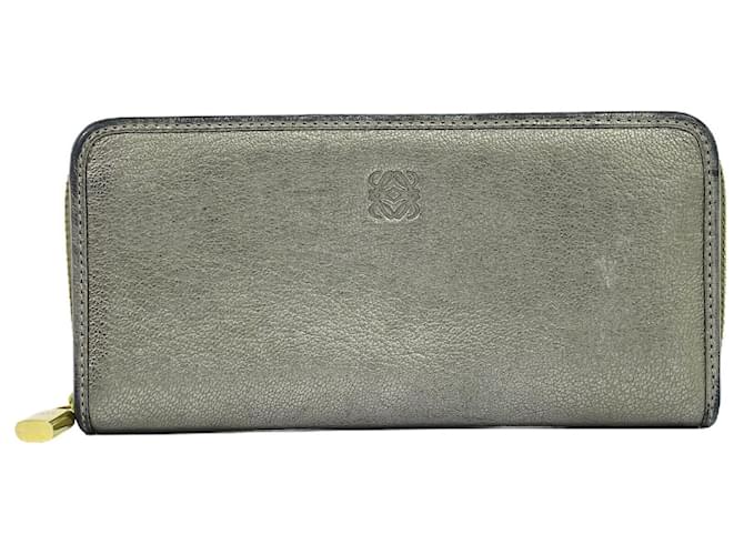 Loewe Zip Around Wallet Metallic Leather  ref.1308470