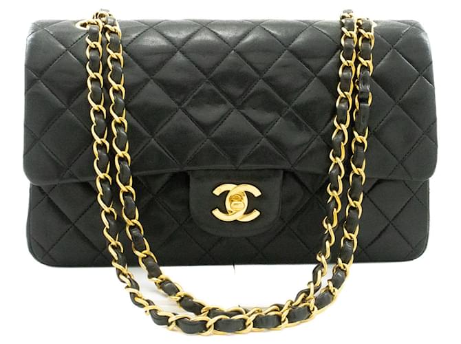 Chanel lined Flap Black Leather  ref.1308527