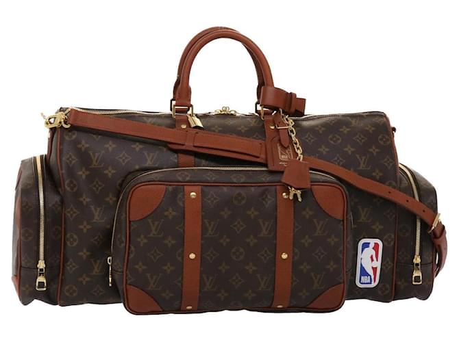 LOUIS VUITTON Monogram NBA Gym Bag Boston Bag Brown Cloth  ref.1308533