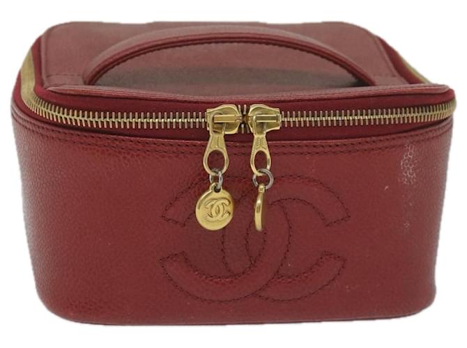 Chanel Vanity Red Leather  ref.1308602