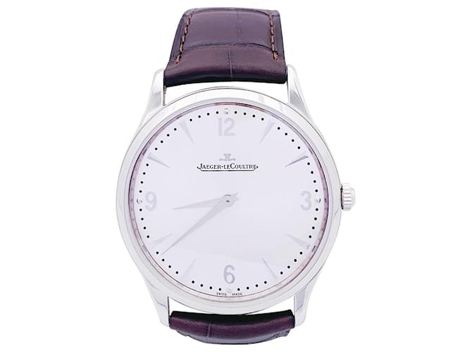 Jaeger Lecoultre "Master Ultra Thin" steel watch. Leather  ref.1308890