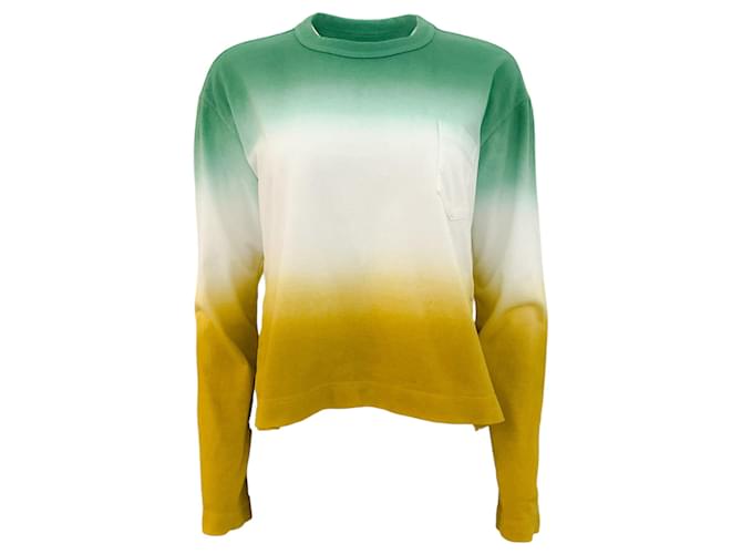 Autre Marque Sacai Green / Gold Ombre Shirt With Side Snaps Cotton  ref.1308920