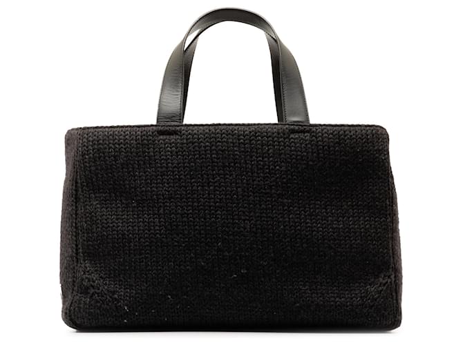 Tote Schwarze Einkaufstasche aus Wolle von Prada  ref.1308959