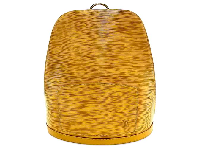 Mochila Louis Vuitton Epi Gobelins Amarela Amarelo Couro  ref.1308971