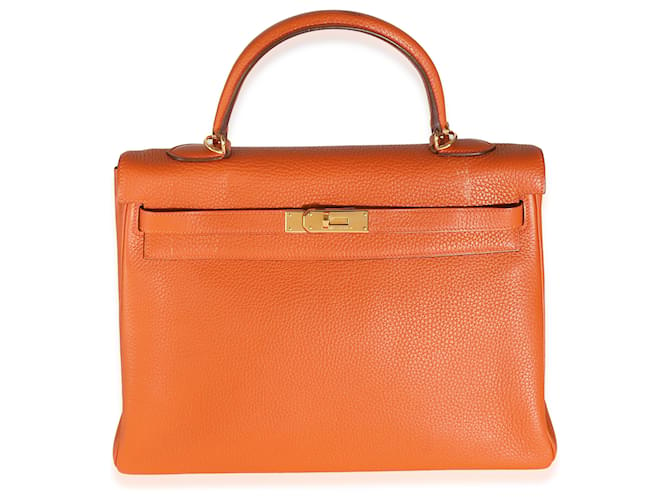 Hermès Orange H Togo Retourne Kelly 35 GHW Leather  ref.1308975