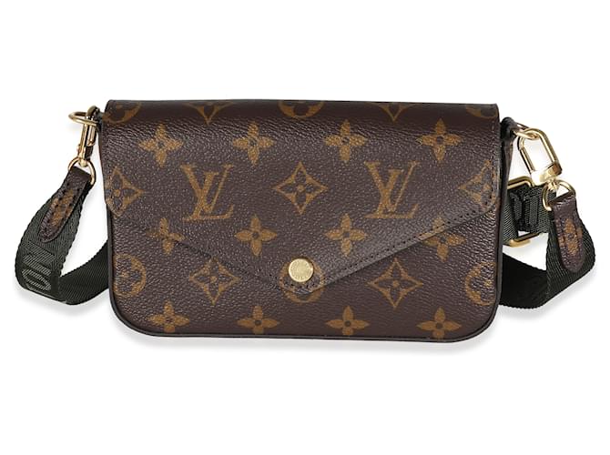 Louis Vuitton Khaki Monogram Canvas Felicie Strap & Go Brown Cloth  ref.1308994