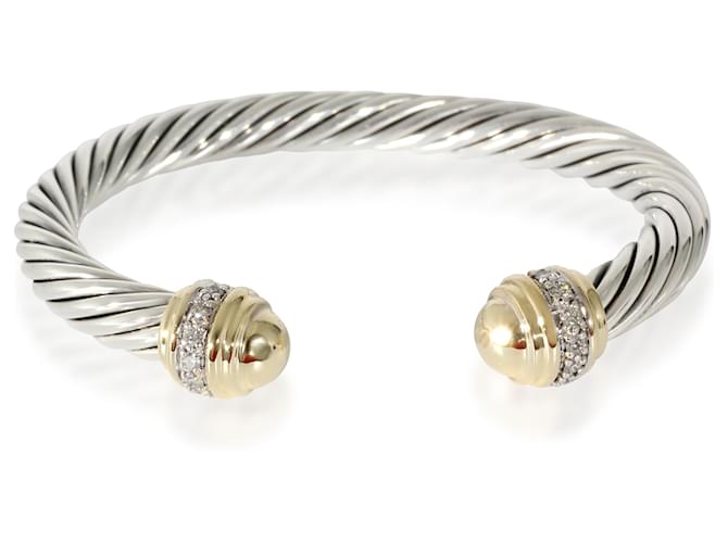 David Yurman Cable Classic Bracelet in 18k yellow gold/sterling silver 0.48 ctw  ref.1309015